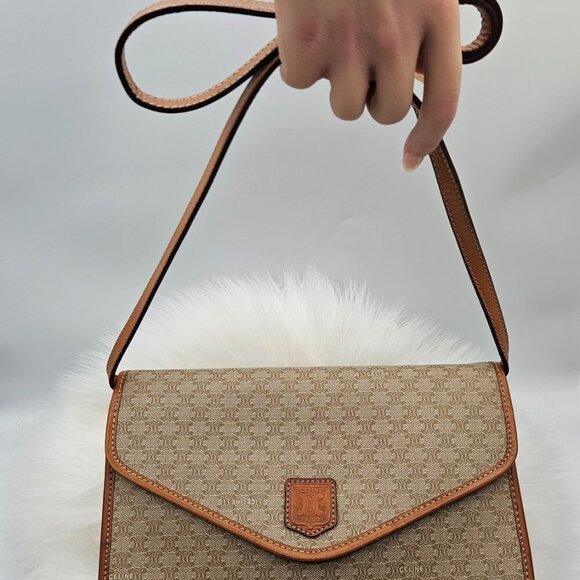 Céline Pochette Light Brown Macadam Crossbody - Picture 3 of 17